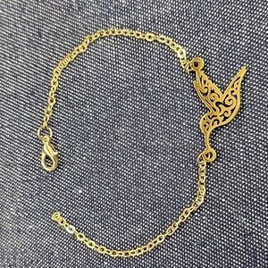 Bird Dove Gold Tone 7" + 2" Extension Bracelet